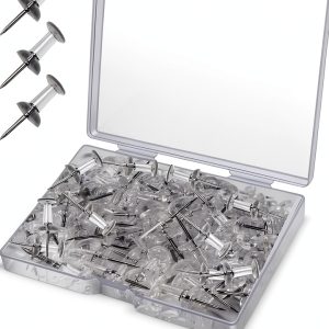 Braidz Clear Push Pins Pack of 200 Transparent ABS Thumbtacks for-0