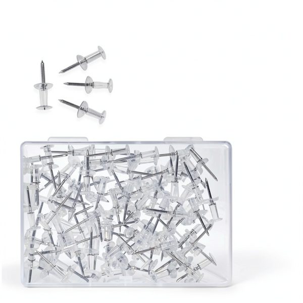 Braidz Clear Push Pins Pack of 200 Transparent ABS Thumbtacks for-5
