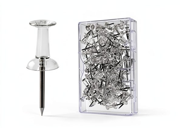 Braidz Clear Push Pins Pack of 200 Transparent ABS Thumbtacks for-4