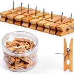Push Pin 50 PCS with Wooden Clips Joyberg Durable Tacks Burlywood-0
