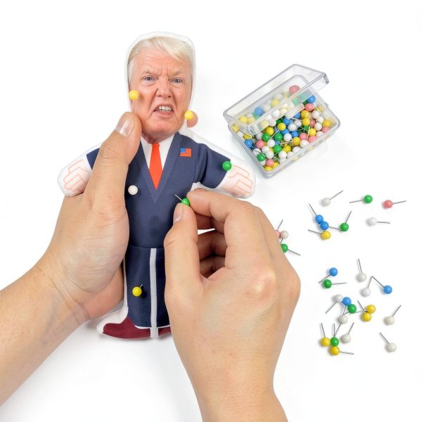 7.9 inch Donald Trump Voodoo Doll Pin Holder -0.24 inch Round Head with Stainless Point, Box of 180, Assorted Colors-4