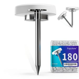 Clear Thumb Tacks 180-Pack Heavy Duty Push Pins by Fepukew Transparent-0
