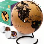 Medium Cork Globe 9.4" Tall by Two Dreamers Push Pin Map with Flags-0