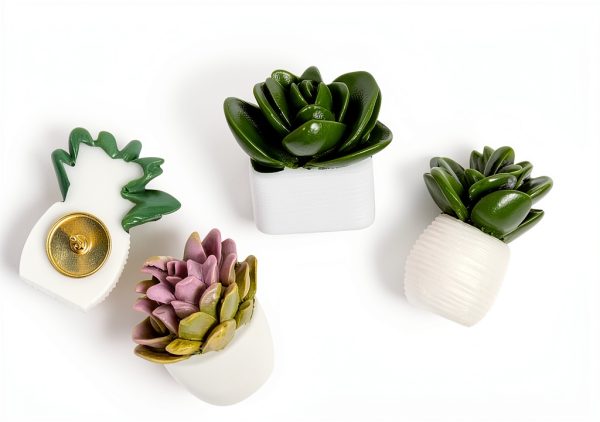 U Brands Succulent Push Pins Set, Office Supplies, Three Assorted Styles, 9 Count-2