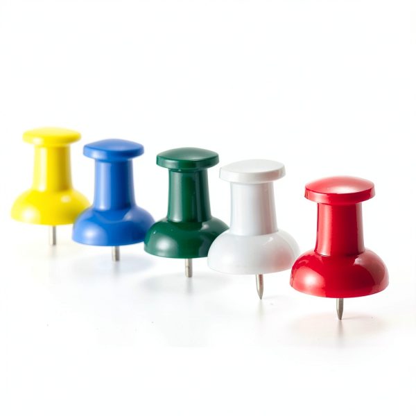 Officemate Giant Push Pins 1.5 Inch Assorted Colors Tub of 12-2