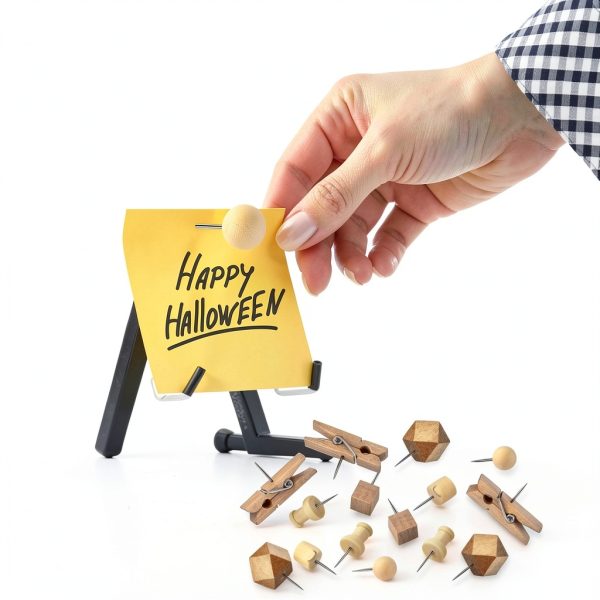 Wood Push Pins Dorbetar Thumb Tacks – Natural Wood, Silver-5
