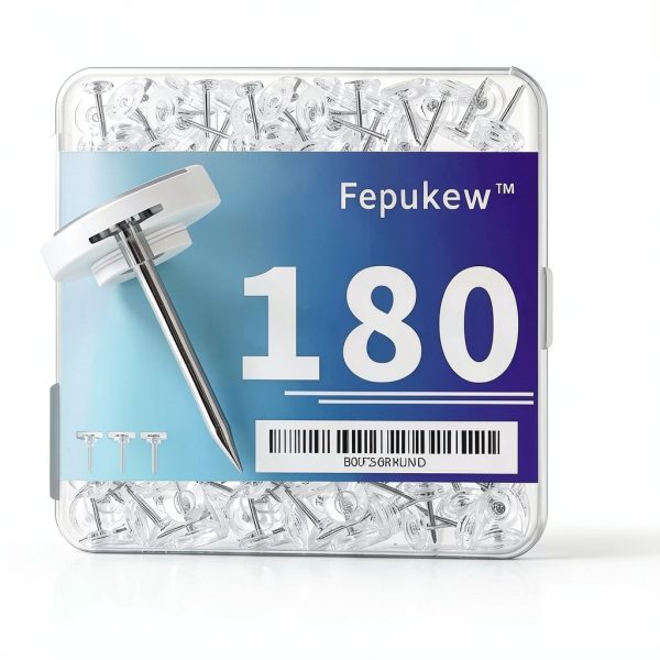 Clear Thumb Tacks 180-Pack Heavy Duty Push Pins by Fepukew Transparent-6
