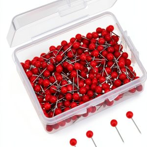 Map Tacks Push Pins Small 1/8 Inch Red Outus 300 Pack-0