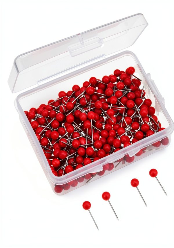 Map Tacks Push Pins Small 1/8 Inch Red Outus 300 Pack-0