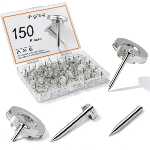 Clear Push Pins 150pcs Transparent Box VisgDesg Thumb Tacks-2